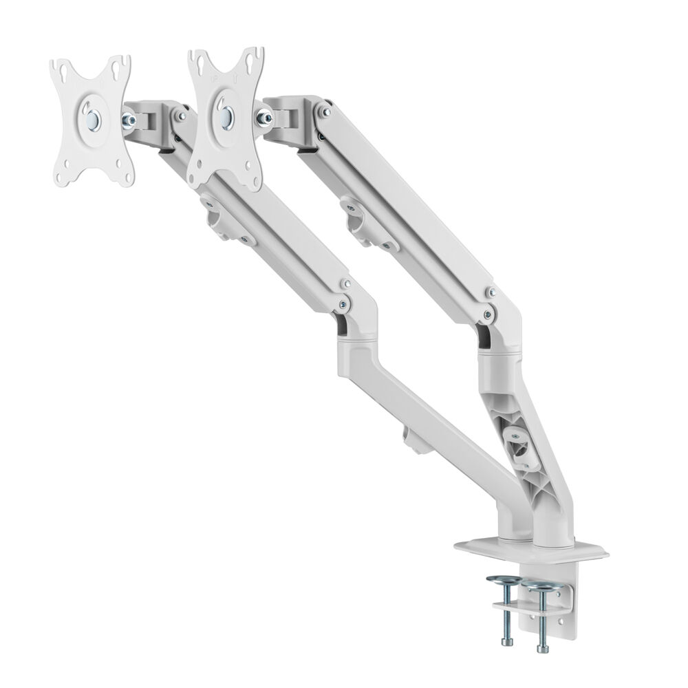 Ergovida Aluminium Slim Double Monitor Mount Stand - White