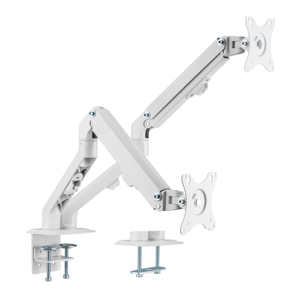 Ergovida Aluminium Slim Double Monitor Mount Stand - White