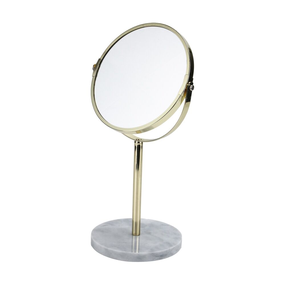 NF Living Standing Mirror 14x35cm Marble Round For Bathrooms - White