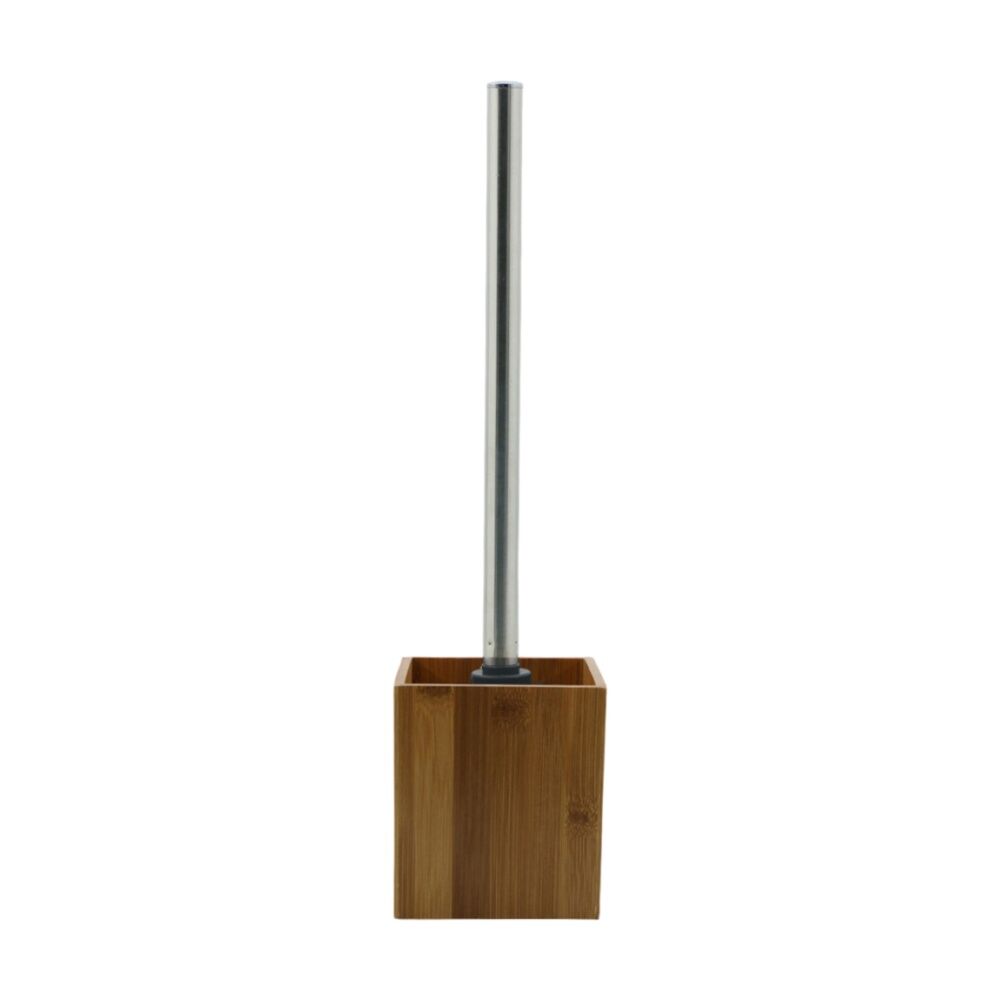 2PK NF Living Toilet Brush Holder 9x34cm Bamboo Square For Bathrooms - Natural