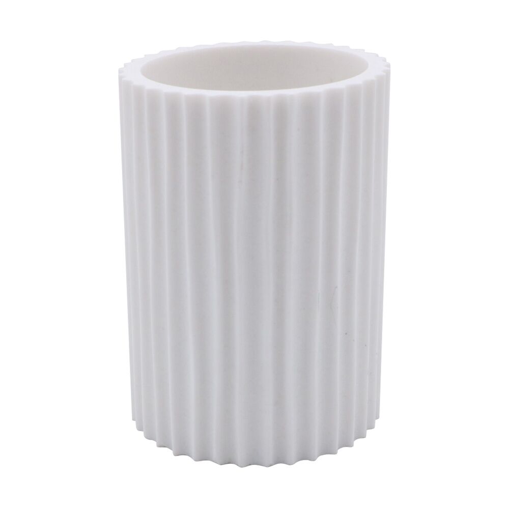 2PK NF Living Round Tumbler 7x11cm Polyresin For Bathrooms - White