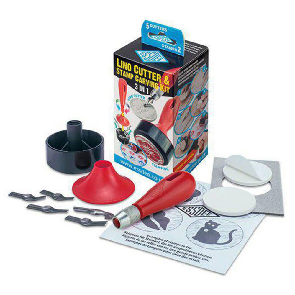 Essdee 3-In-1 Lino Versatile Cutter/Stamp Carving Creative Art Kit 4 x 45mm
