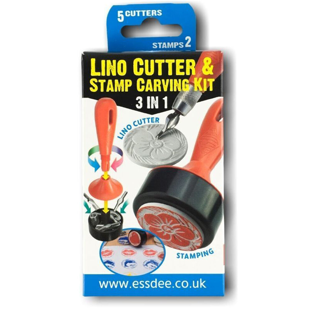 2PK Essdee 3-In-1 Lino Versatile Cutter/Stamp Carving Creative Art Kit 4 x 45mm