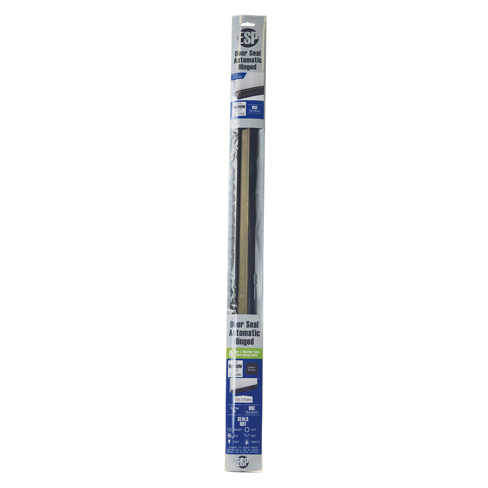 2PK ESP Automatic Hinged Aluminium Door Seal 915x60mm Bronze