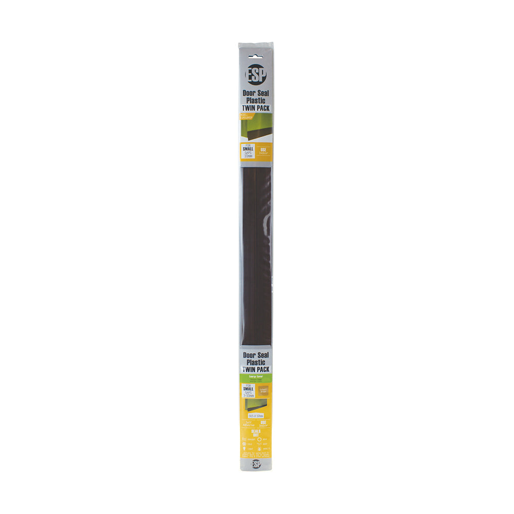 10PK 2pc ESP Plastic Door Seal Self Adhesive Brown 915x37mm