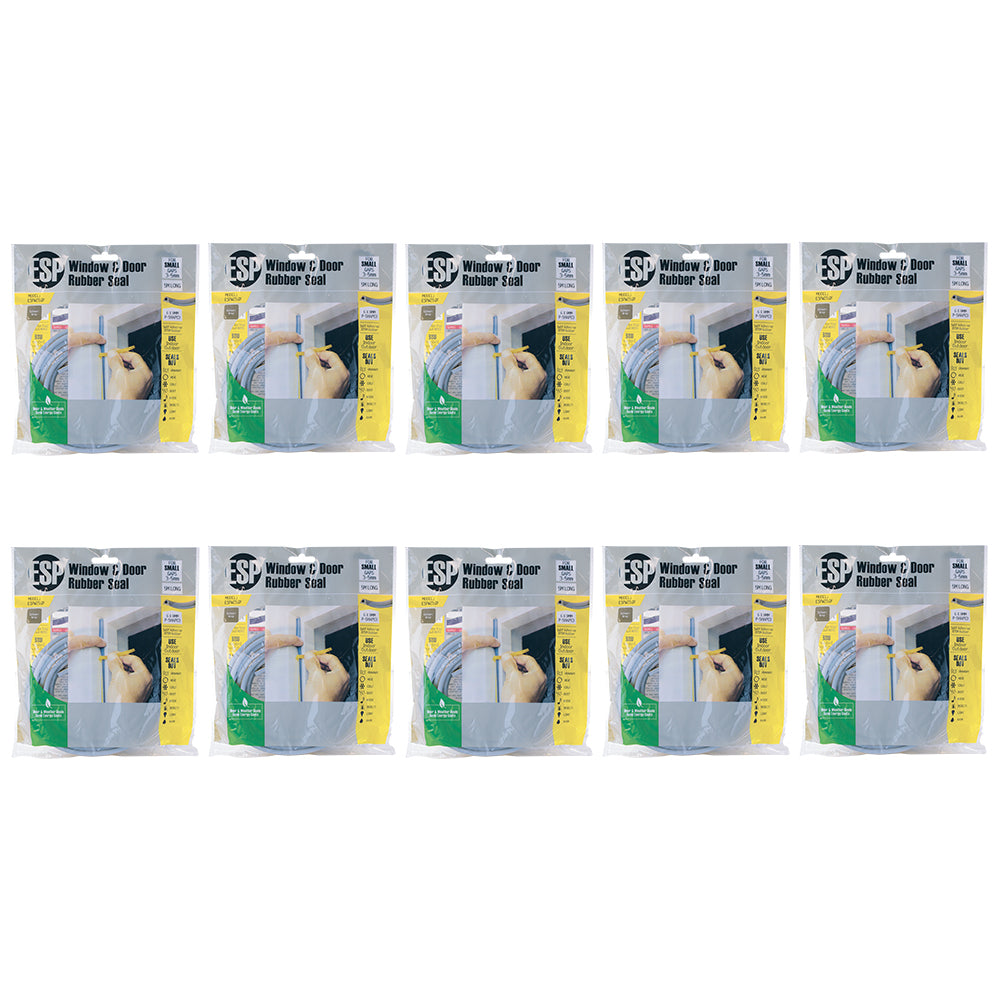10PK ESP Window & Door Rubber P-Shaped Weather Seal 6x9mm Grey