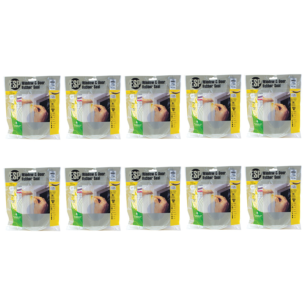 10PK ESP Window & Door Rubber P-Shaped Weather Seal 6x9mm White DIY