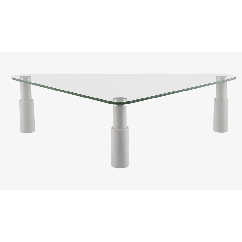 Ergovida Adjustable Corner Riser Glass Monitor Stand 50x28cm - White