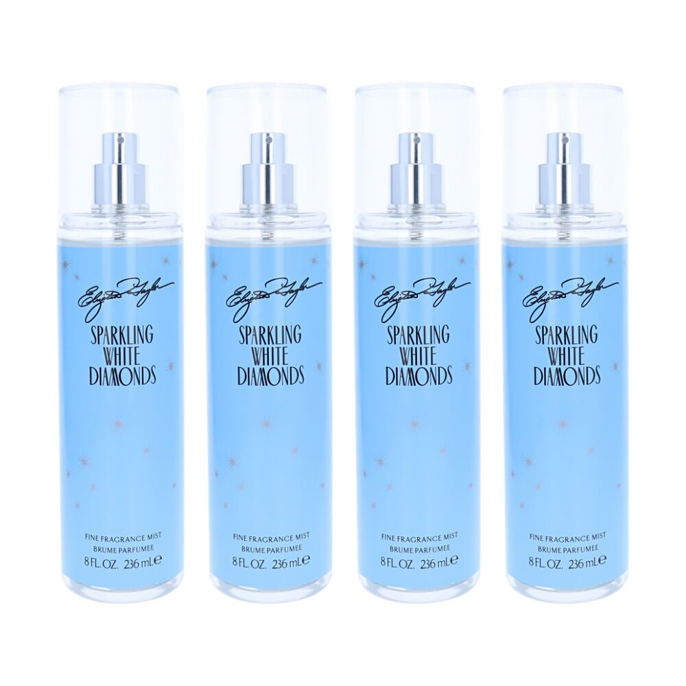 4PK Elizabeth Taylor Sparkling White Diamonds Body Mist Womens Fragrance 250mL