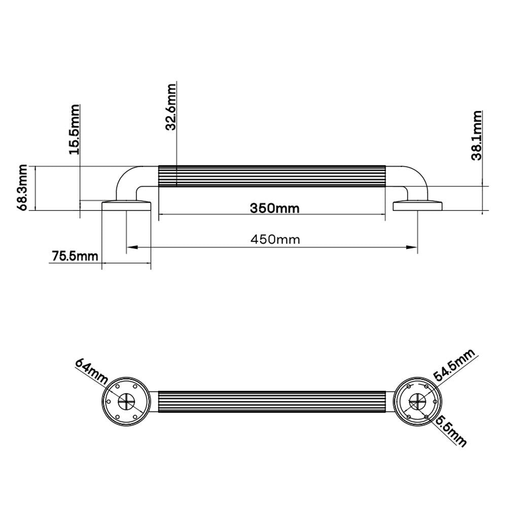 Evekare Night-Glow Grab Rail 450mm