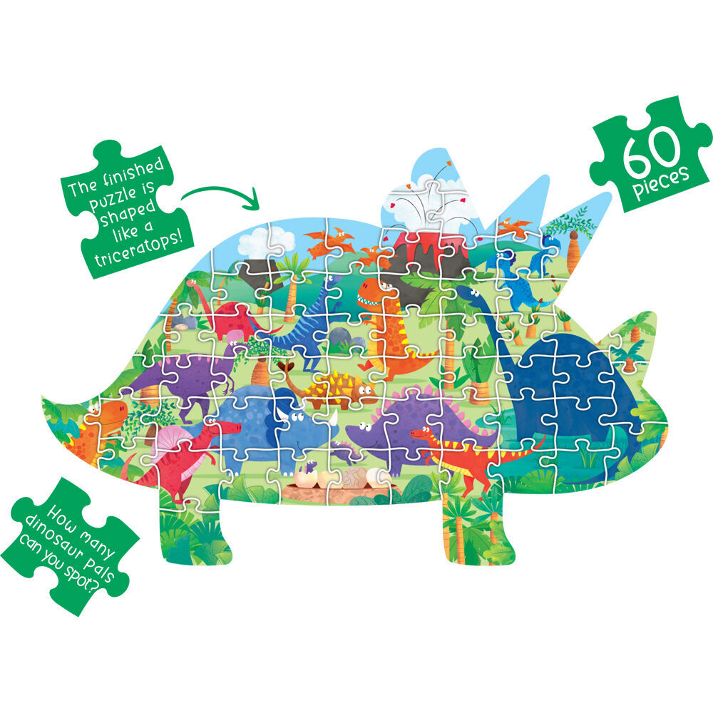 2x 60pc Learning Can Be Fun Kids Floor Puzzle Set Dinosaur Friends