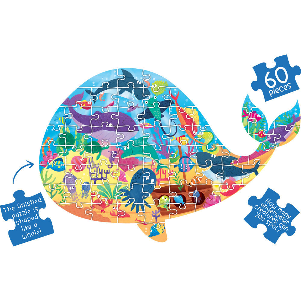 2x 60pc Learning Can Be Fun Kids Floor Puzzle Set Under the Sea: Whale