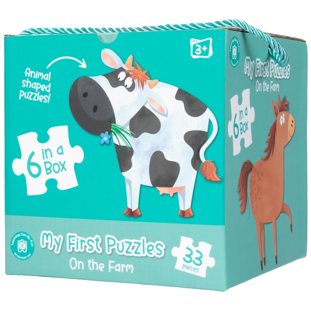 3x 6PK Learning Can Be Fun My First Puzzles Set On The Farm w/Carry Box 3y+