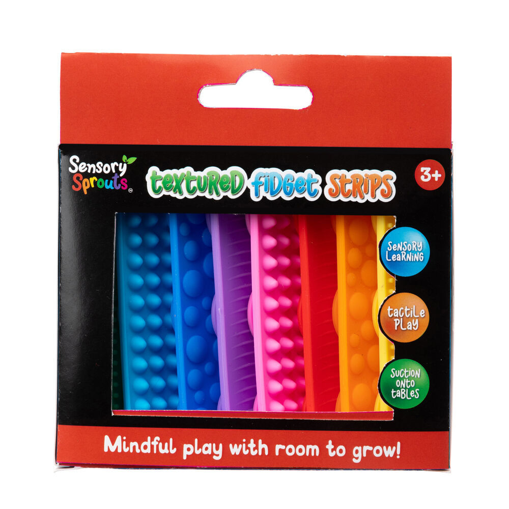 2x 8pc Sensory Sprouts Textured Fidget Strips Set Kids Toy Multicoloured