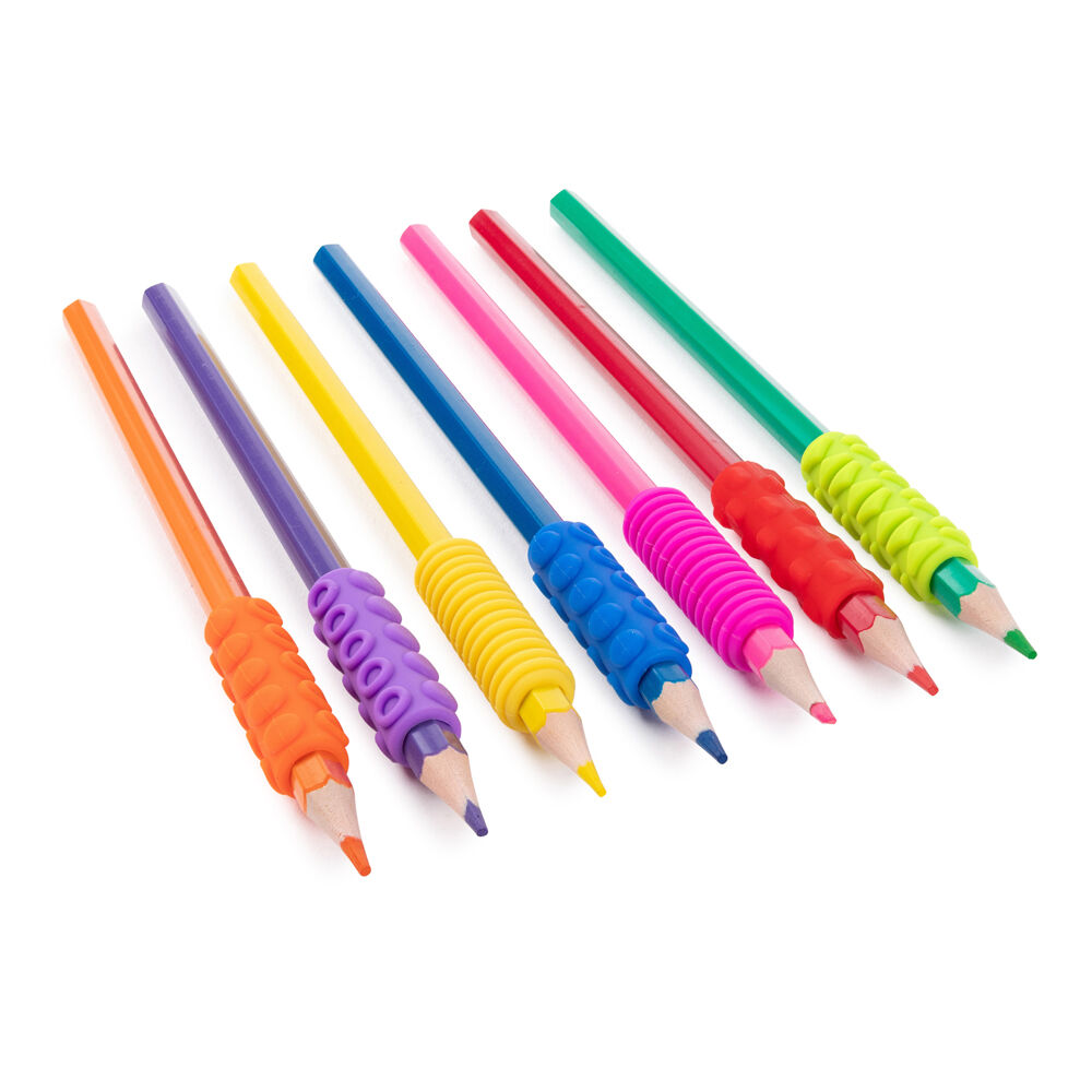 28pc Sensory Sprouts Textured Pencil Grips Set Kids Toy Multicoloured