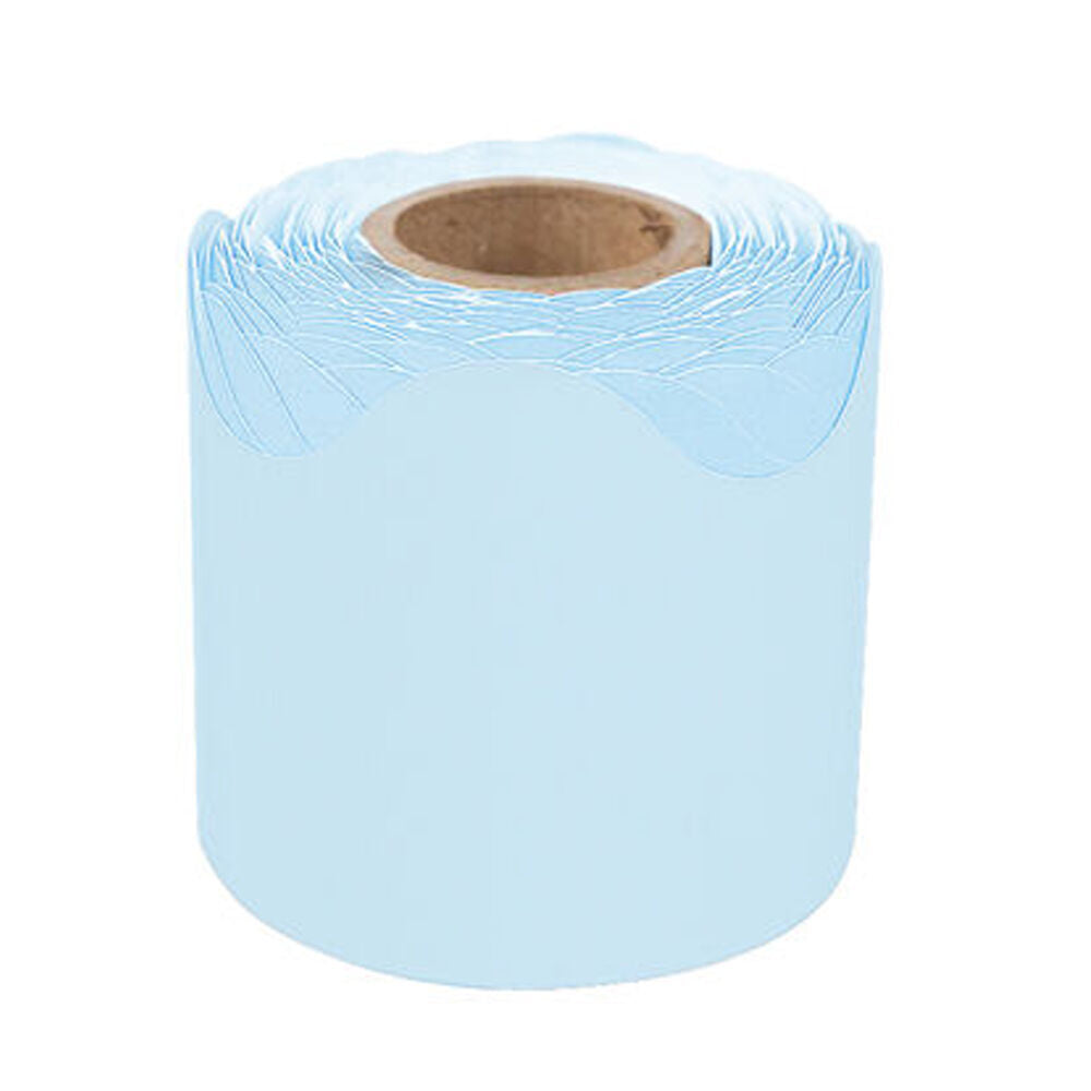 3PK Learning Can Be Fun Growing Minds Sky Blue Rolled Scallop Border 6.5x15.2cm