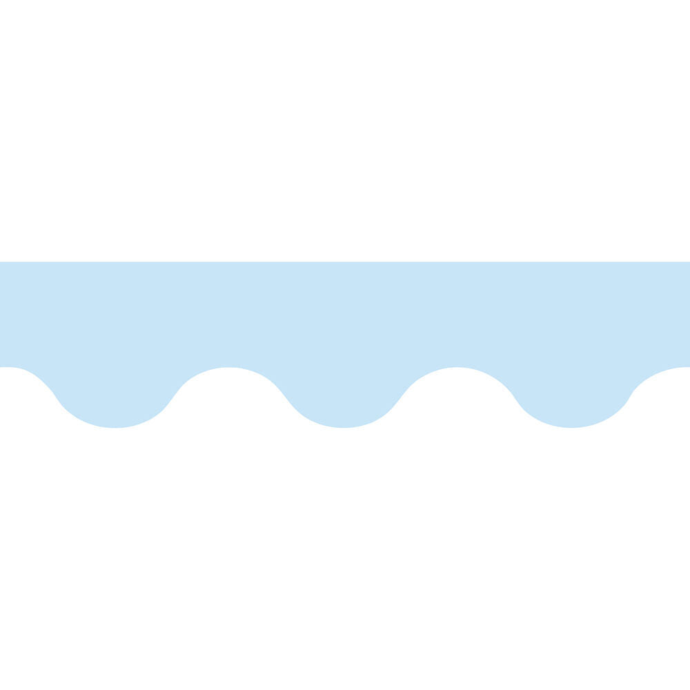 6PK Learning Can Be Fun Growing Minds Sky Blue Rolled Scallop Border 6.5x15.2cm