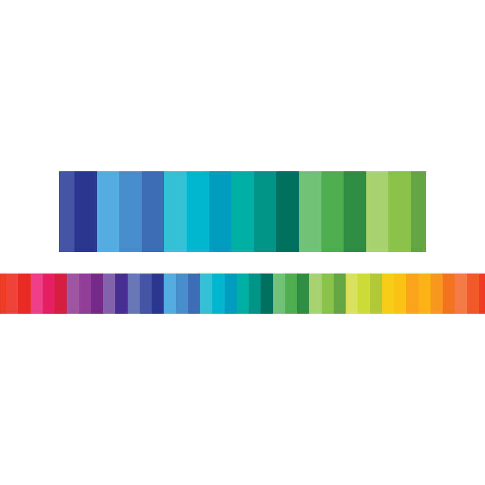 6x 12pc Learning Can Be Fun Rainbow Stripes Border Pack 90cm x 7.5cm