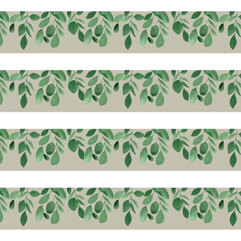 4x 12pc Learning Can Be Fun Eucalyptus Essentials Magnetic Border Pack 60x4cm