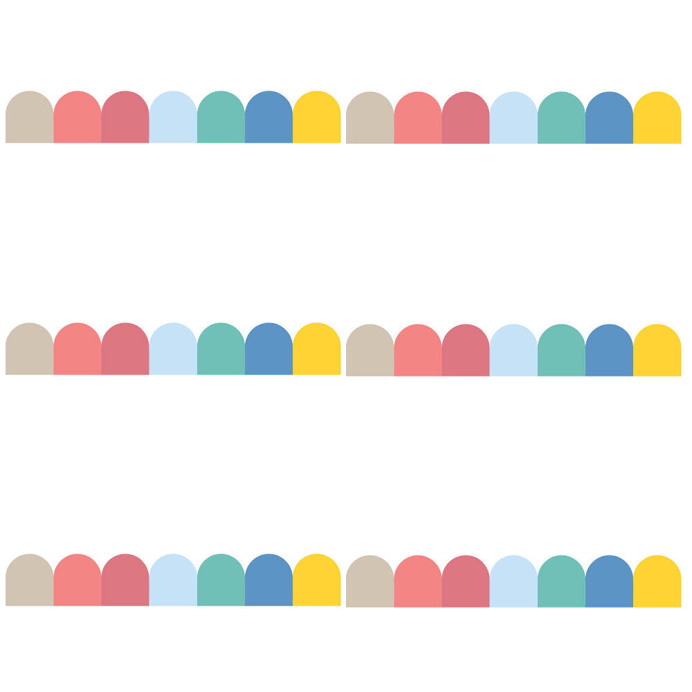 6x 12pc Learning Can Be Fun Growing Minds Scalloped Border Pack 90 x 7cm