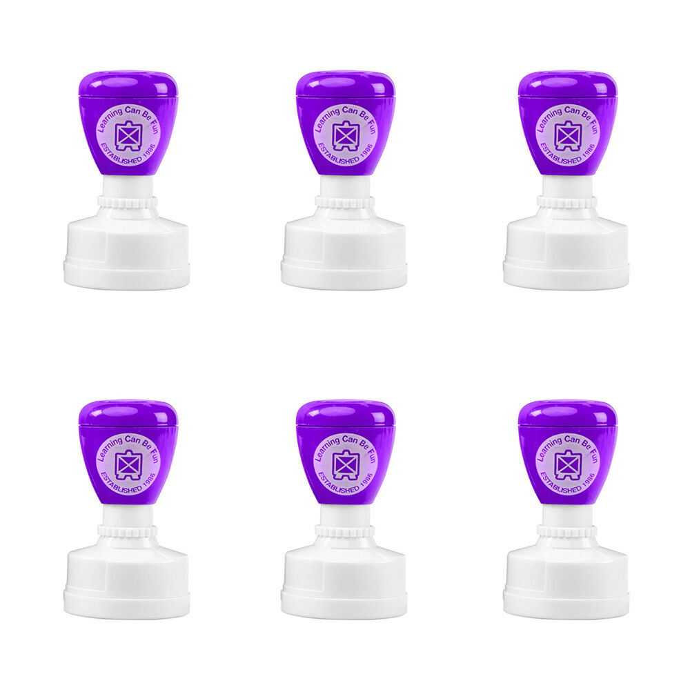 6PK Learning Can Be Fun Purr-fect Work Self-Inking Merit Stamp Purple