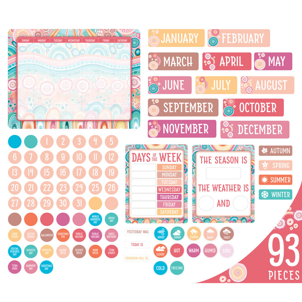 93pc Learning Can Be Fun Calendar Bulletin Board Set Sacred Country
