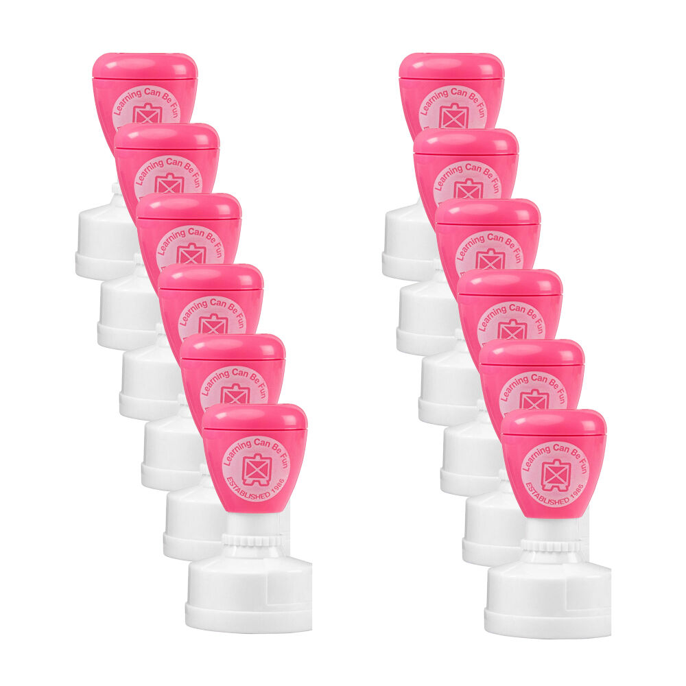 12PK Learning Can Be Fun Sacred Country Sandhill Self-Inking Merit Stamp Pink