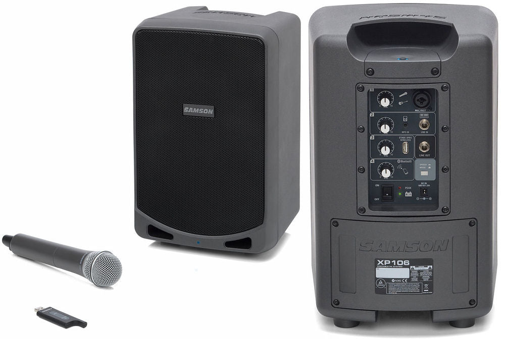 Samson Expedition XP106w PA/Amp Bluetooth 20hrs Wireless Speaker System & Mic