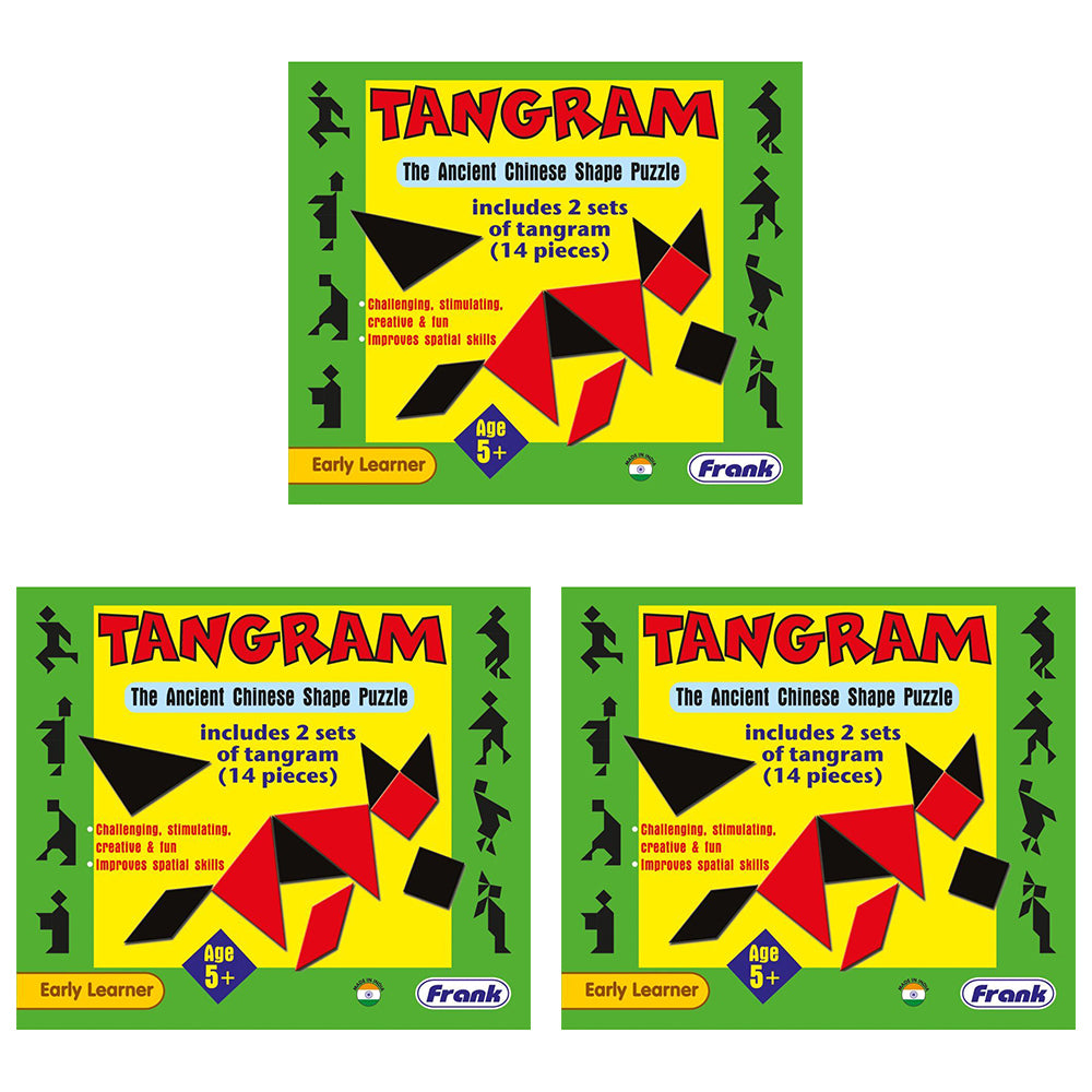 3x 14pc Frank Jigsaw Puzzle Tangram 21.5x18.5cm Educational Game 5+