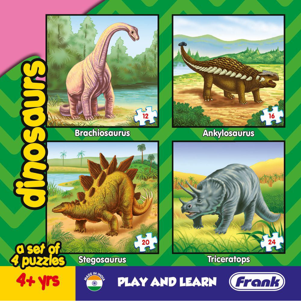 3PK Frank Educational Play & Learn Jigsaw Puzzles Dinosaurs 17.5cm 4+