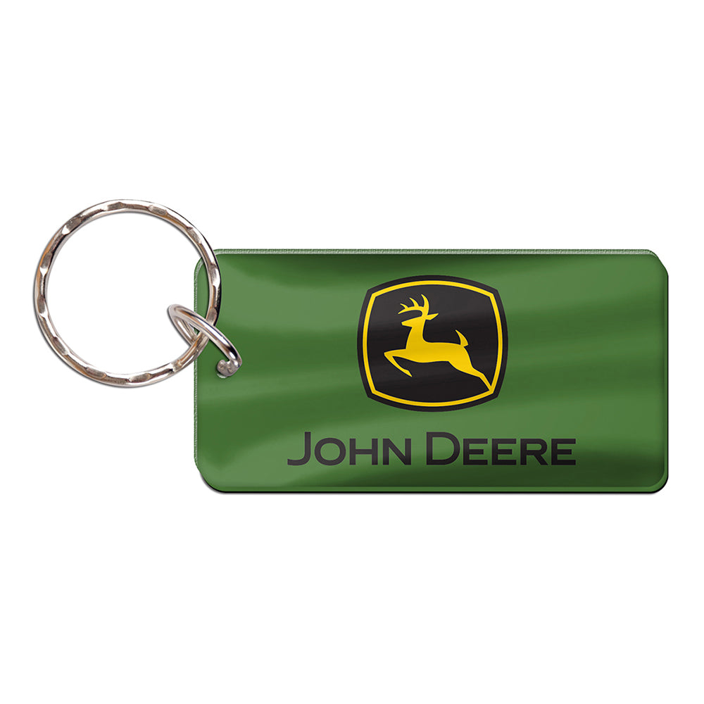 2PK John Deere Rectangle Key Ring Trademark Premium Acylic