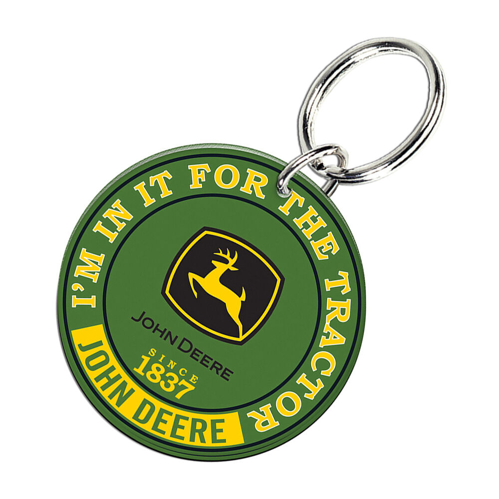 2PK John Deere Custom Shape Key Ring Tractor Premium Acylic