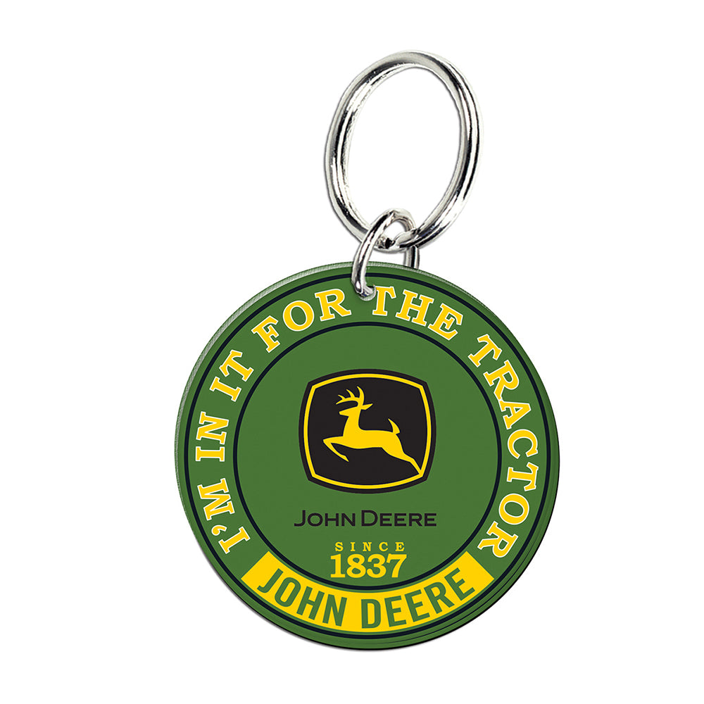 2PK John Deere Custom Shape Key Ring Tractor Premium Acylic