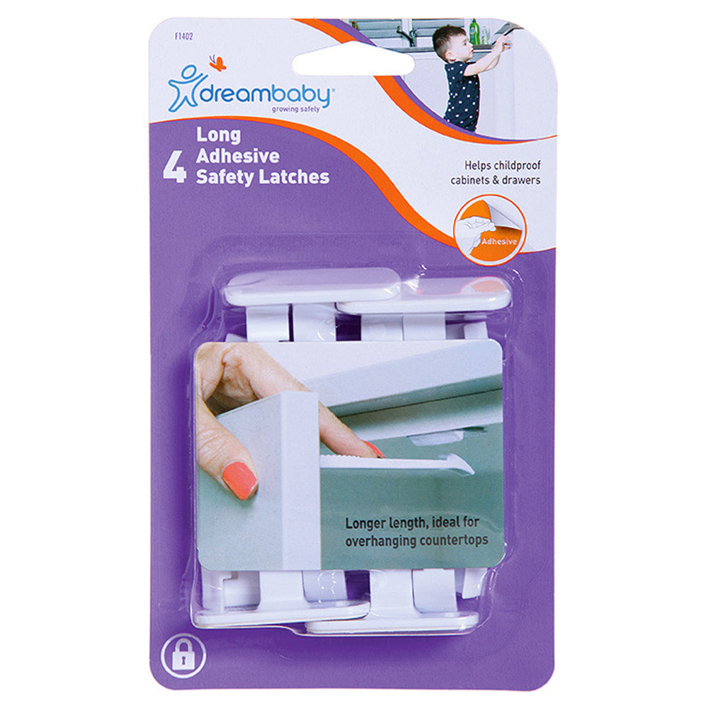 8pc Dreambaby Baby Safety Adhesive Safety Latches - Long