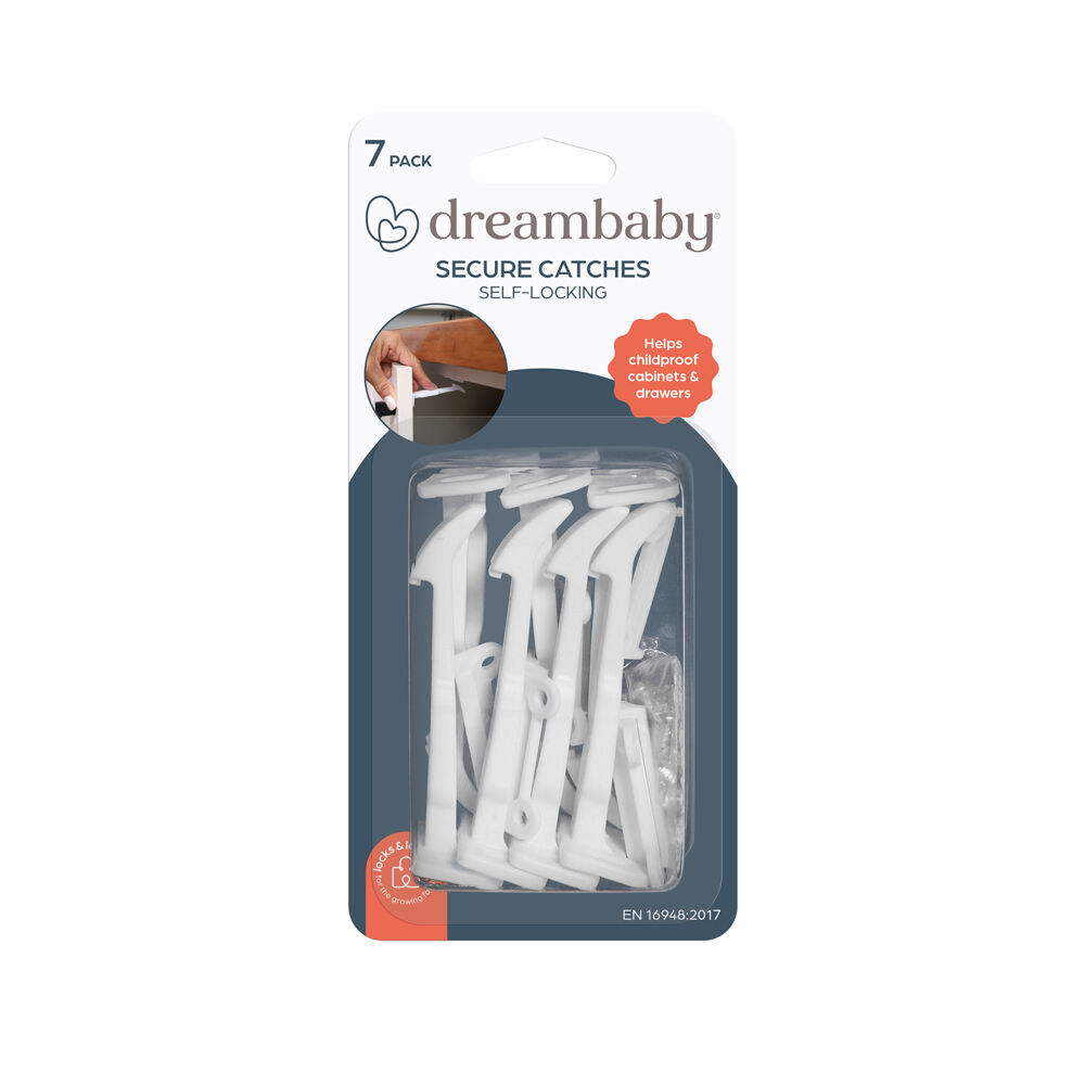 6x 7pc Dreambaby Baby/Kids Self Locking Safety Secure Catches White