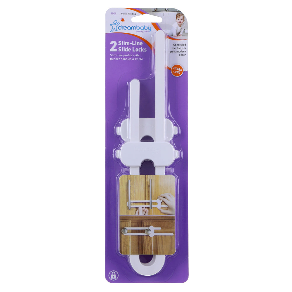 4pc Dreambaby Baby Safety Slim-Line Slide Lock White
