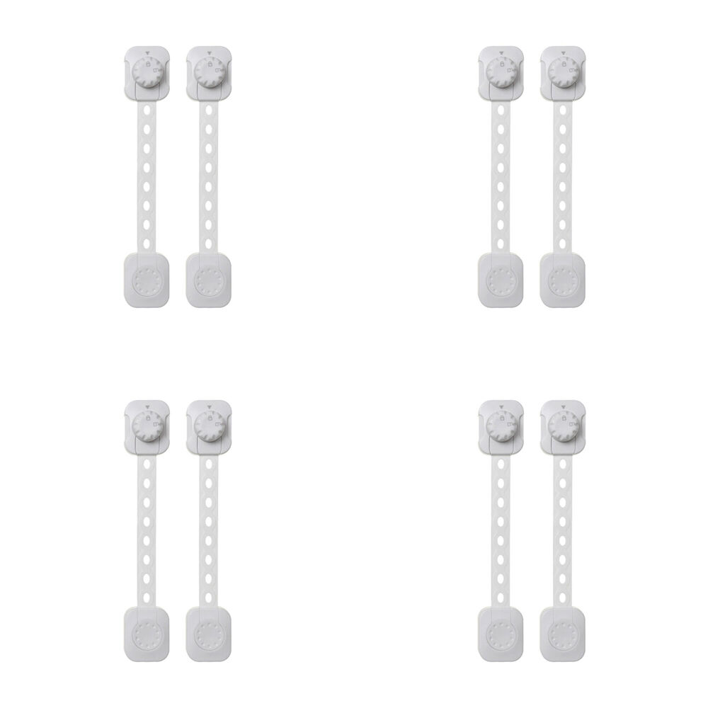 4x 2pc Dreambaby Twist 'N Lock Multi-Purpose Latches - White