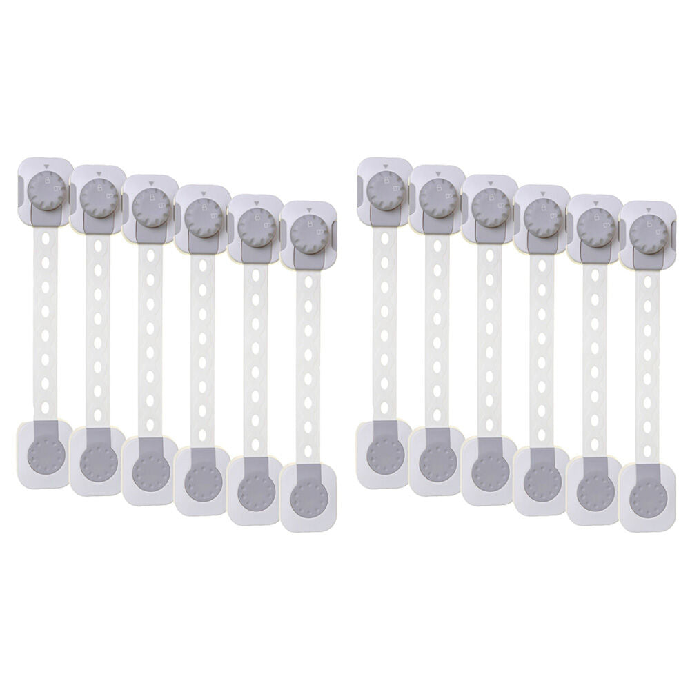 2x 6pc Dreambaby Twist n Lock Baby/Kids Safety Multi Purpose Latch White/Grey