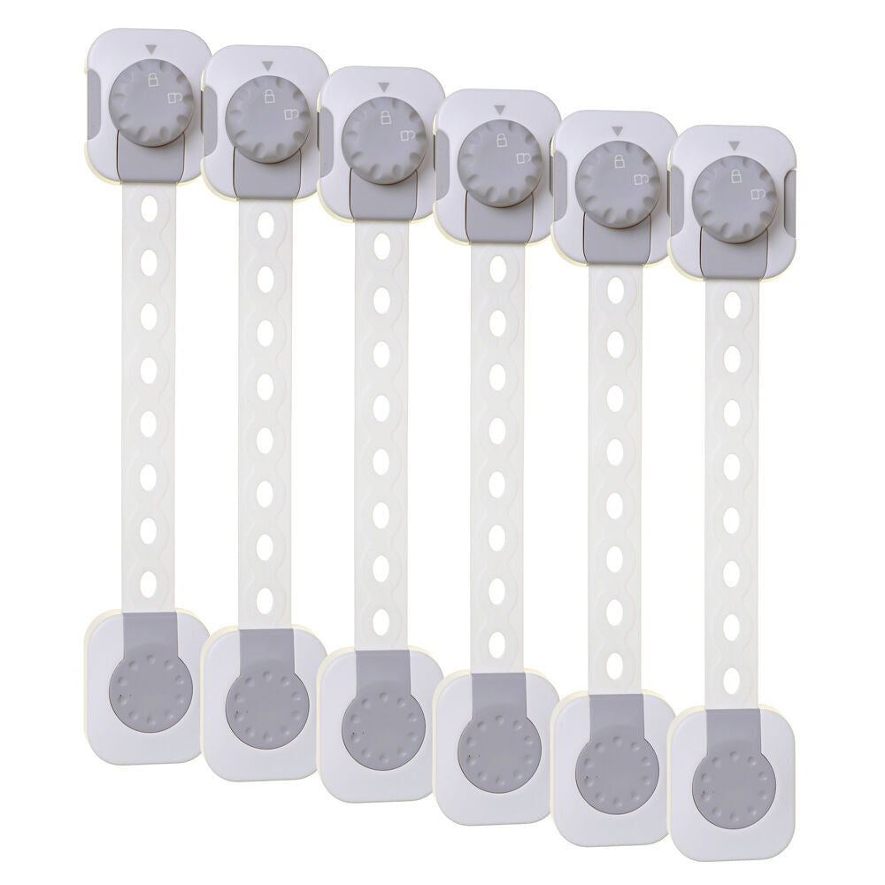 2x 6pc Dreambaby Twist n Lock Baby/Kids Safety Multi Purpose Latch White/Grey