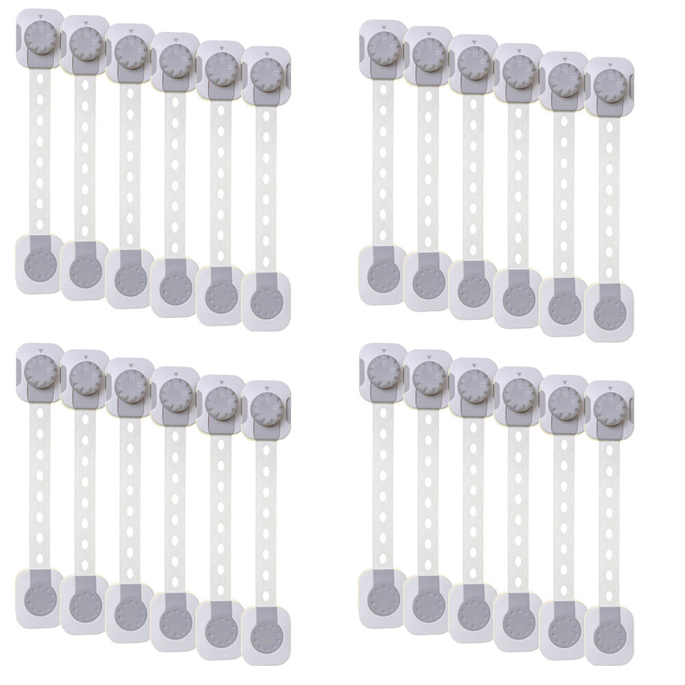 4x 6pc Dreambaby Twist n Lock Baby/Kids Safety Multi Purpose Latch White/Grey