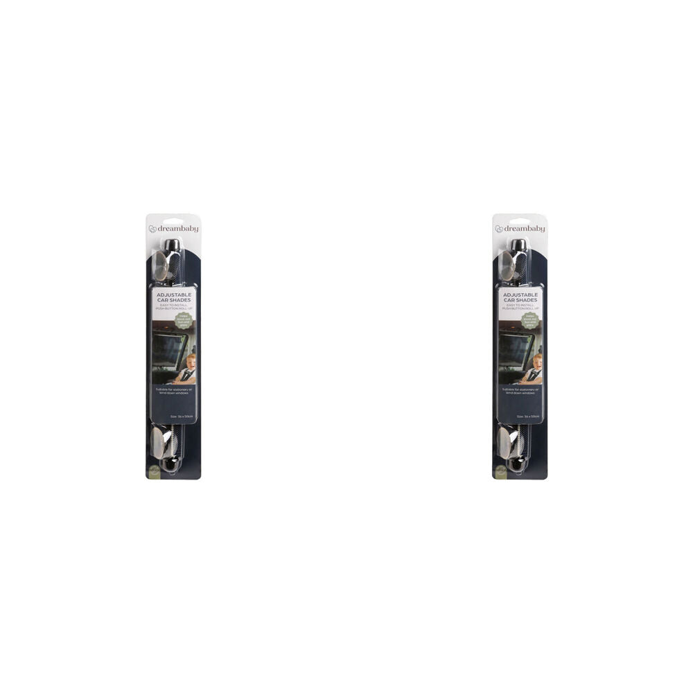 2PK Dreambaby Adjustable Car Window Shade Rollup - White