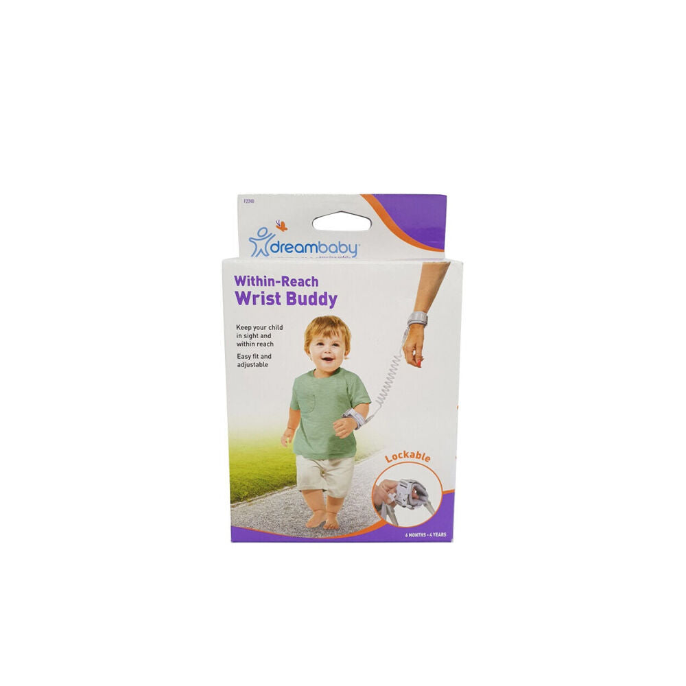 2PK Dreambaby Within Reach Wrist Buddy Kids/Toddler Harness - Grey