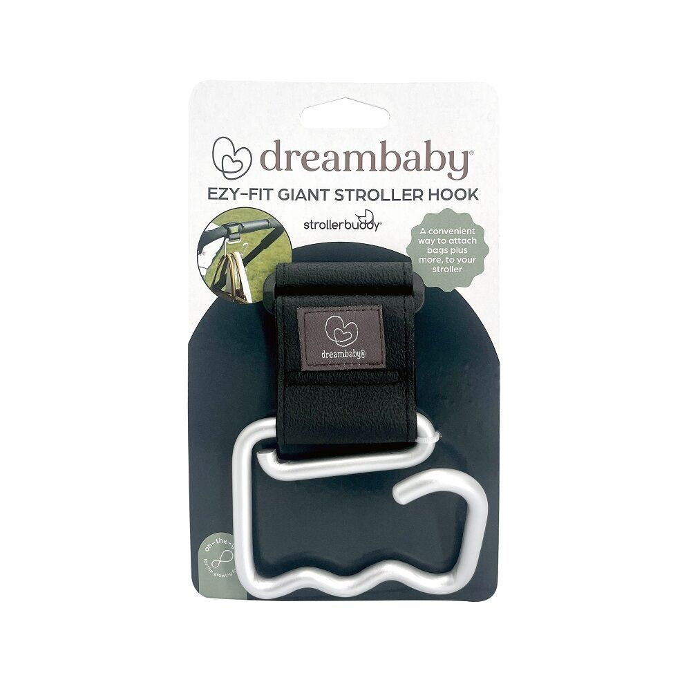 2PK Dreambaby Ezy-Fit Giant Hook For Stroller/Pram - Silver