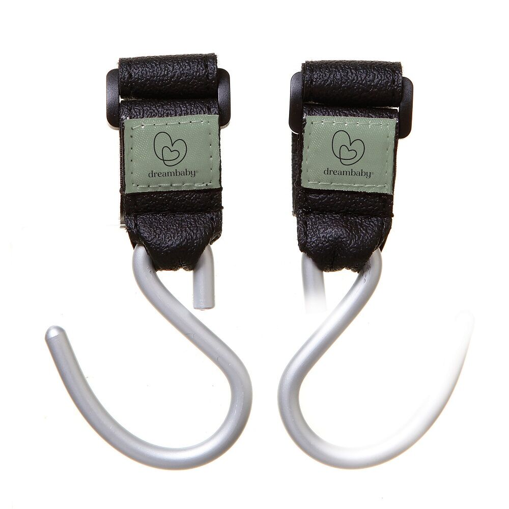 2x 2pc Dreambaby Strollerbuddy Ezy-Fit Stroller Hooks - Silver