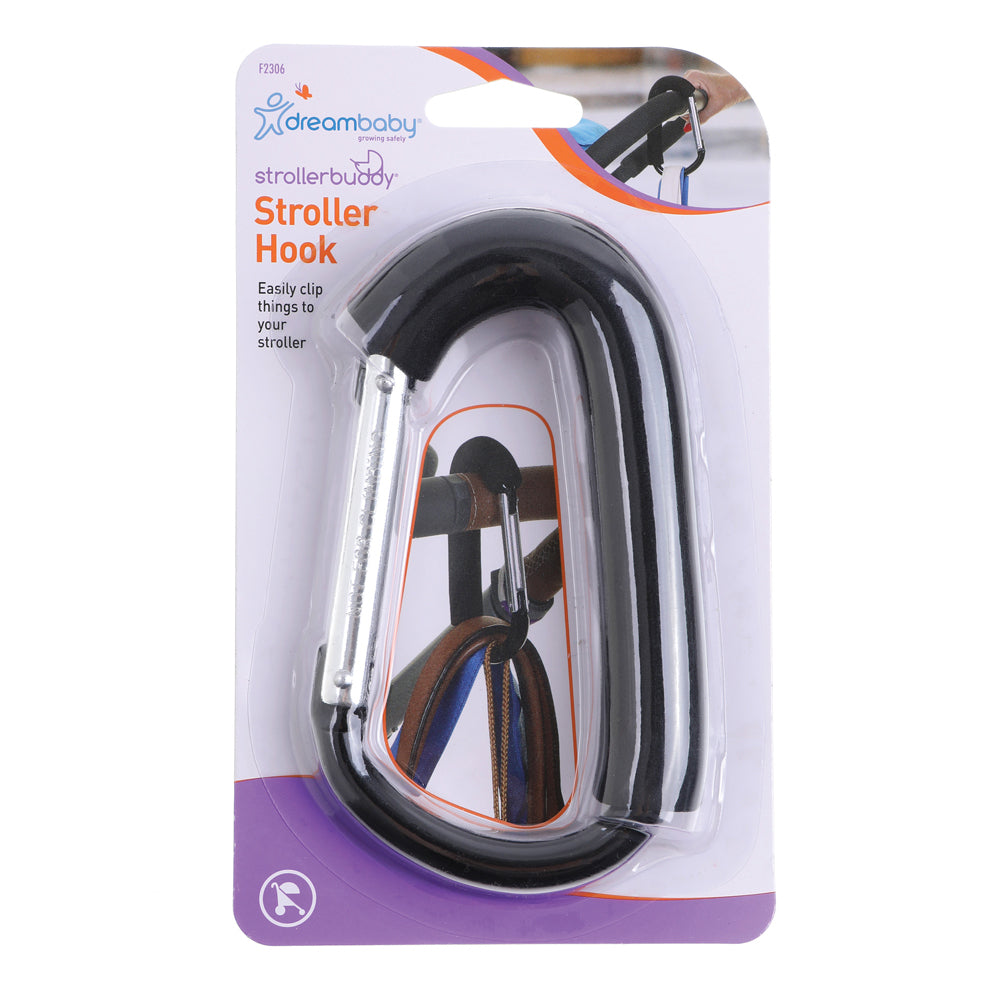 2PK Dreambaby Carry Clip Hook For Stroller/Pram - Black