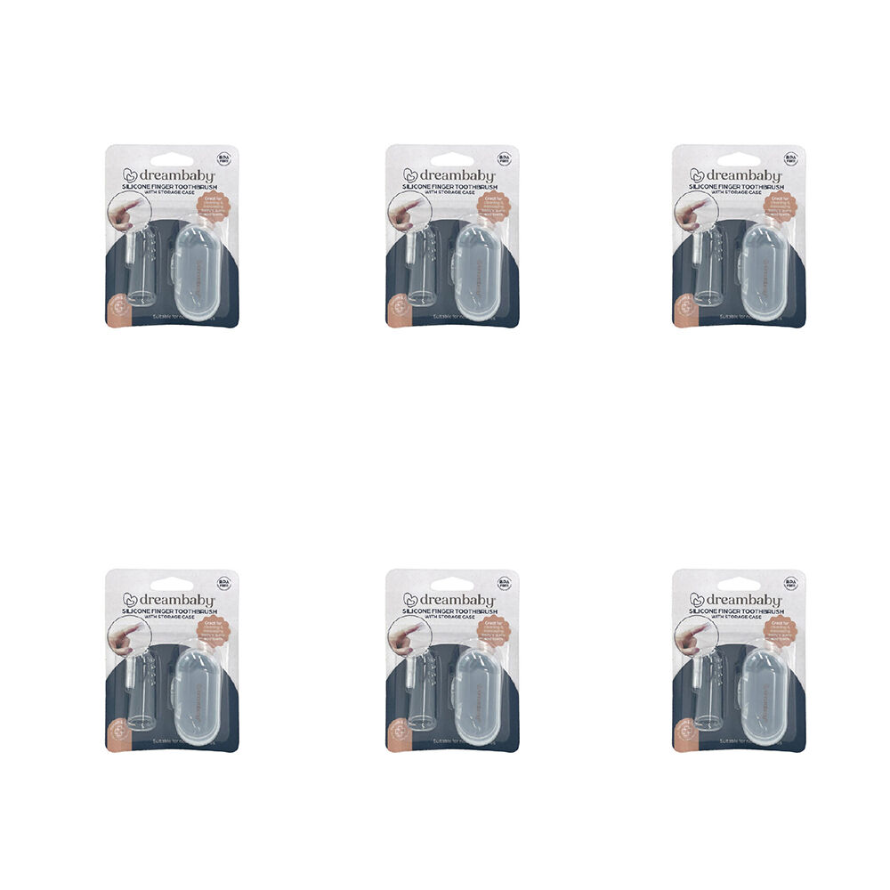 6PK Dreambaby Silicone Finger Toothbrush 10x14cm - Clear