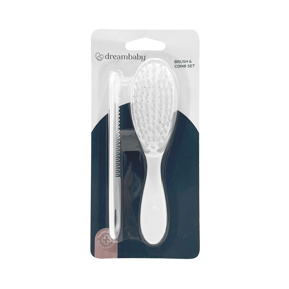 2pc Dreambaby Baby Brush & Comb Set White