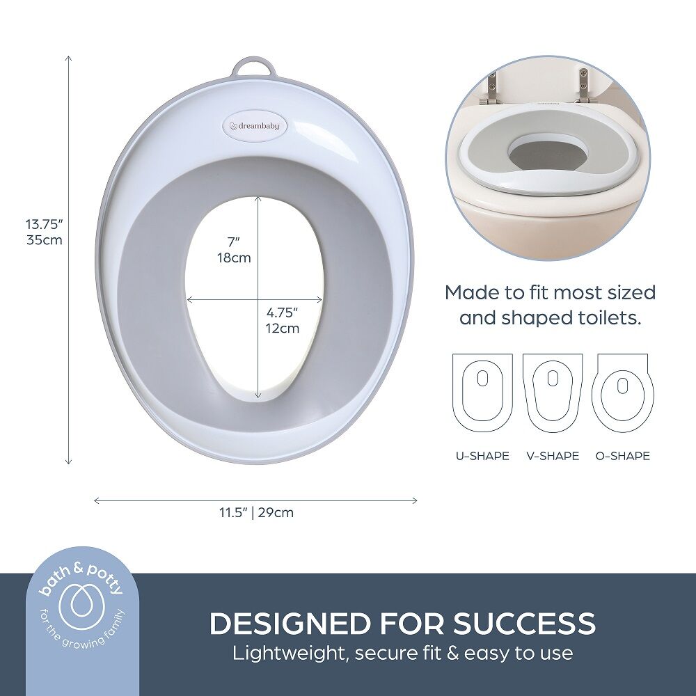 Dreambaby EZY-Toilet Trainer Seat Potty Topper Baby 12m+ Grey