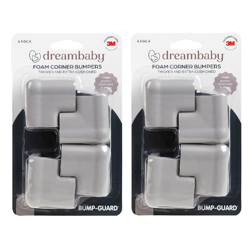 8pc Dreambaby Baby Safety Foam Corner Bumpers Grey