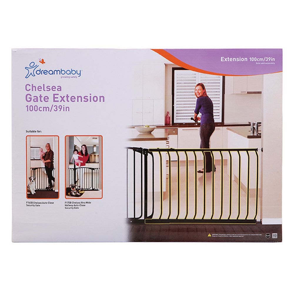 Dreambaby 100cm Chelsea Extension For Baby Safety Gate - Black